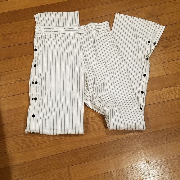 Tibi Side Snap Pinstripe Pants - Picture 4 of 8
